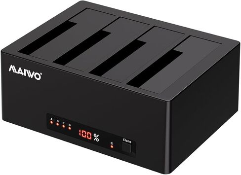 محطة إرساء محرك الأقراص الصلبة MAIWO 4 Bay USB-C مع شريحة SATA III استنساخ غير متصل لـ 2.5/3.5 بوصة SATA HDD/SSD، سعة 88 تيرابايت، ناسخ محرك الأقراص الصلبة الخارجي مع UASP in Saudi Arabia