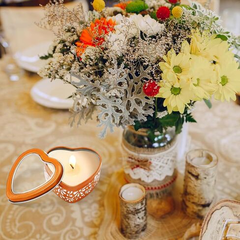 30Pcs Mexican Heart Shaped Tins Cielito Lindo Empty Heart Shaped Tins with Clear Lids Orange Mexican Metal Candle Candy Box Containers for Wedding Party Favor Candle Making DIY Crafts in Saudi Arabia
