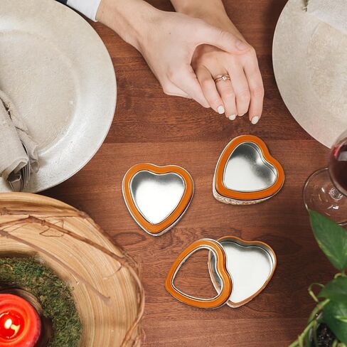 30Pcs Mexican Heart Shaped Tins Cielito Lindo Empty Heart Shaped Tins with Clear Lids Orange Mexican Metal Candle Candy Box Containers for Wedding Party Favor Candle Making DIY Crafts in Saudi Arabia