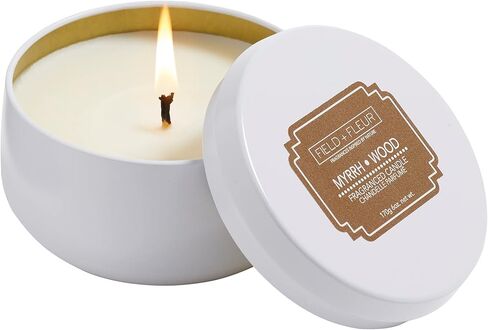 شمعة Field + Fleur من Hillhouse Naturals في علبة بيضاء 100% مزيج شمع الصويا - 6 أونصة (عشب مقطوع) in Kuwait