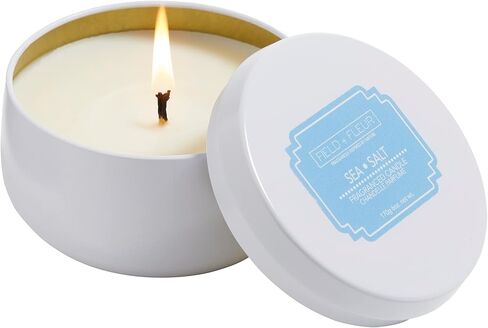 شمعة Field + Fleur من Hillhouse Naturals في علبة بيضاء 100% مزيج شمع الصويا - 6 أونصة (عشب مقطوع) in Kuwait