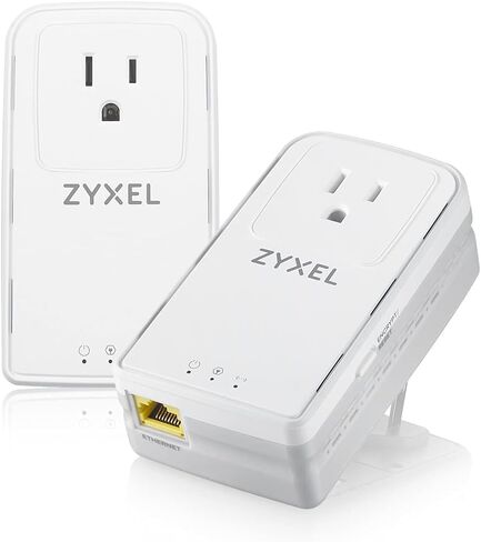 Zyxel G.hn 2400 Powerline Ethernet محول مجموعة المبتدئين | طاقة التمرير | التوصيل والتشغيل | ميمو | الجيل القادم G.hn | جيجابت إيثرنت | مثالي لأجهزة التلفاز الذكية، والألعاب عبر الإنترنت، وبث 8K | PLA6456KIT in Saudi Arabia