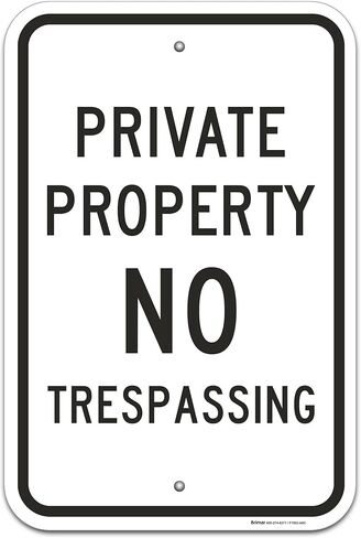 Brimar 12"x18" Dead End No Trespassing Sign - Engineering Grade Reflective Aluminum - Easy Installation - Clear Warning for Restricted Area in Kuwait