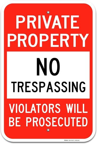 Brimar 12"x18" Dead End No Trespassing Sign - Engineering Grade Reflective Aluminum - Easy Installation - Clear Warning for Restricted Area in Kuwait