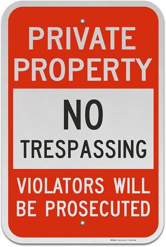 Brimar 12"x18" Dead End No Trespassing Sign - Engineering Grade Reflective Aluminum - Easy Installation - Clear Warning for Restricted Area in Kuwait