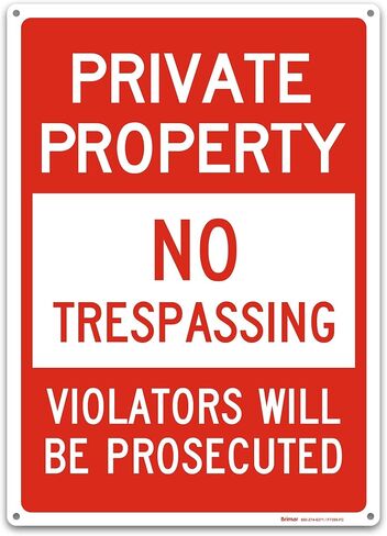 Brimar 12"x18" Dead End No Trespassing Sign - Engineering Grade Reflective Aluminum - Easy Installation - Clear Warning for Restricted Area in Kuwait