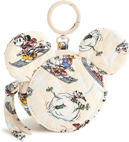 Vera Bradley Women's Disney Premium Cotton Mickey Mouse Zip Bag Charm, Downhill Skiing Mickey and Friends, One Size in Saudi Arabia