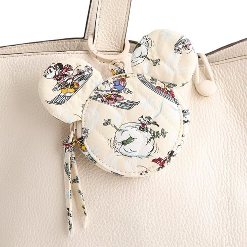 Vera Bradley Women's Disney Premium Cotton Mickey Mouse Zip Bag Charm, Downhill Skiing Mickey and Friends, One Size in Saudi Arabia
