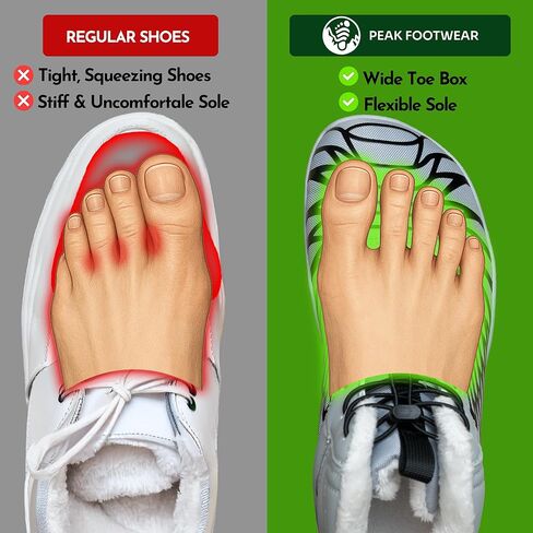 Peak Footwear Winter Barefoot Shoes – Non-Slip & Waterproof Minimalist Winter Shoes for Men & Women – Thermal Insulated, Wide Toe Box, Zero-Drop Sole, Lightweight Comfortable in Saudi Arabia