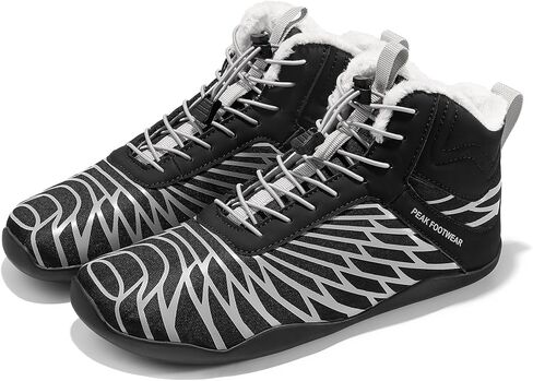 أحذية Peak Footwear الشتوية حافي القدمين - أحذية شتوية بسيطة مضادة للانزلاق ومقاومة للماء للرجال والنساء - معزولة حراريًا، صندوق عريض عند الأصابع، نعل مضاد للسقوط، خفيف الوزن ومريح in Kuwait
