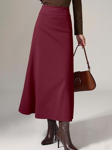 Elegant Satin Maxi Skirt High Waist A-Line Flowy Ankle Length Slip Skirt for Women in Saudi Arabia