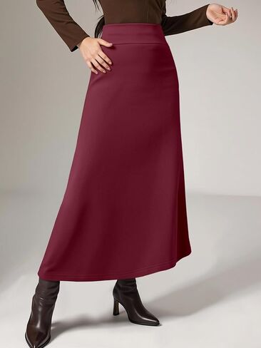 Elegant Satin Maxi Skirt High Waist A-Line Flowy Ankle Length Slip Skirt for Women in Saudi Arabia