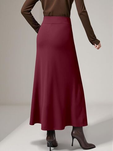 Elegant Satin Maxi Skirt High Waist A-Line Flowy Ankle Length Slip Skirt for Women in Saudi Arabia