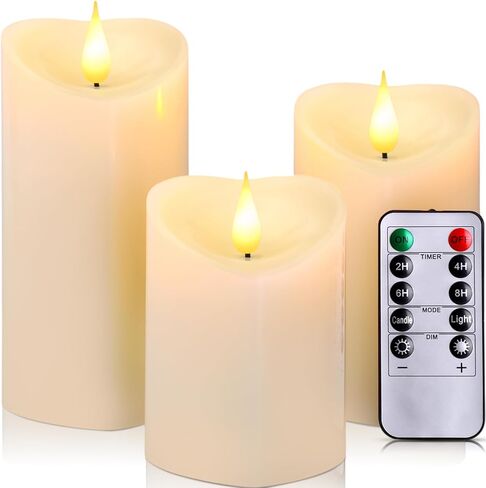 Retisee 3 PCS Valentine's Day Heart Pillar Candle - 4" 5" 6" LED Battery Operated Flameless Candle with Remote for Valentine Women Romantic Home Weeding Decoration Gift(Red, Pink, White) in Saudi Arabia