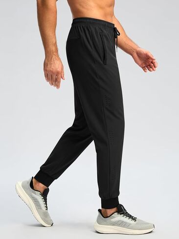 Auxo Men's Athletic Running Pants Lightweight Workout Joggers Quick Dry Gym Joggers Active Sports Track with 3 Zipper Pockets in Saudi Arabia