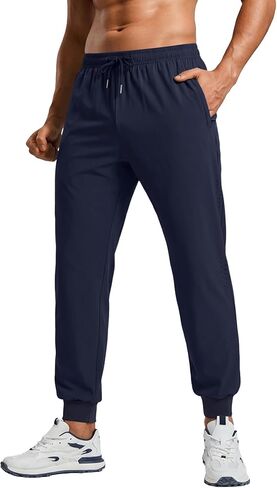 Auxo Men's Athletic Running Pants Lightweight Workout Joggers Quick Dry Gym Joggers Active Sports Track with 3 Zipper Pockets in Saudi Arabia