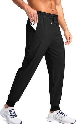 Auxo Men's Athletic Running Pants Lightweight Workout Joggers Quick Dry Gym Joggers Active Sports Track with 3 Zipper Pockets in Saudi Arabia