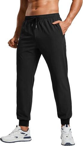 Auxo Men's Athletic Running Pants Lightweight Workout Joggers Quick Dry Gym Joggers Active Sports Track with 3 Zipper Pockets in Saudi Arabia
