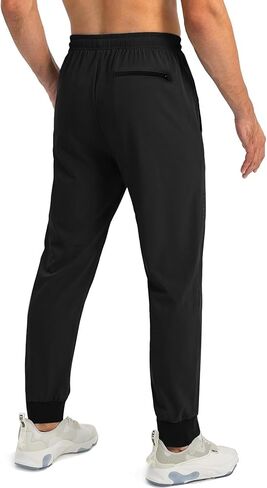 Auxo Men's Athletic Running Pants Lightweight Workout Joggers Quick Dry Gym Joggers Active Sports Track with 3 Zipper Pockets in Saudi Arabia