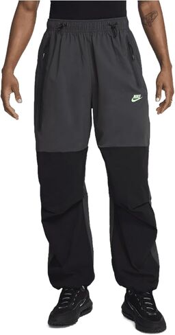 Nike Tech Men's Woven Oversized Pants (HM7158-060, Anthracite/Black/Green Strike) in Kuwait