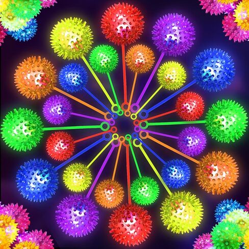 12 PCS Light up Ball, LED Bouncy Ball, Flashing Squeaky Ball, Spiky Balls for Kids, 2.55inch Light up Sensory Toys, Glow in The Dark Toys, for Party Favors, Prizes for Kids, Classroom Prizes in Saudi Arabia
