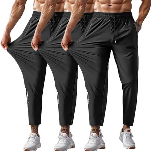 Men Sweatpants with Zipper Pockets Stretch Lightweight Athletic Track Pants for Joggers,Running,Workout,Gym in Saudi Arabia