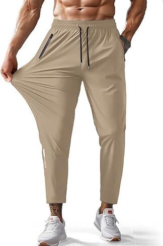 Men Sweatpants with Zipper Pockets Stretch Lightweight Athletic Track Pants for Joggers,Running,Workout,Gym in Saudi Arabia
