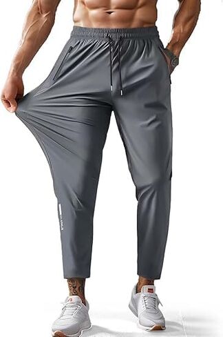 Men Sweatpants with Zipper Pockets Stretch Lightweight Athletic Track Pants for Joggers,Running,Workout,Gym in Saudi Arabia