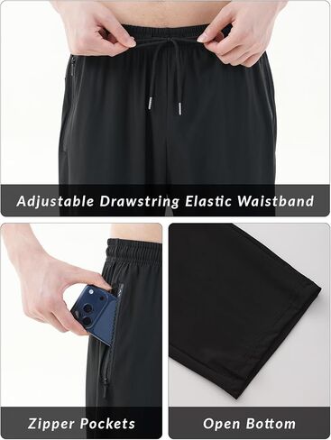 Men Sweatpants with Zipper Pockets Stretch Lightweight Athletic Track Pants for Joggers,Running,Workout,Gym in Saudi Arabia