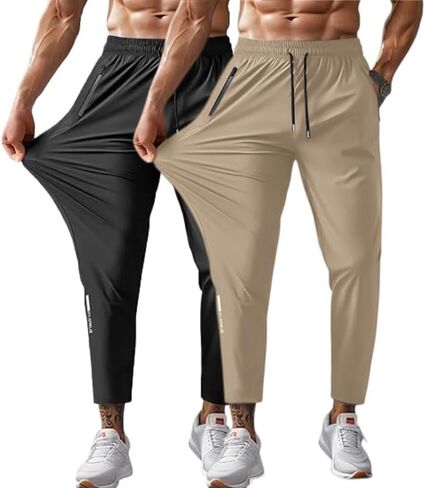 Men Sweatpants with Zipper Pockets Stretch Lightweight Athletic Track Pants for Joggers,Running,Workout,Gym in Saudi Arabia