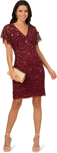 Adrianna Papell Women's Bead Mesh Dolman Sheath in Saudi Arabia