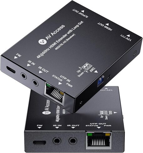 AV Access HDMI Extender Over Cat5e/6a/7 up to 1080P@60Hz 164ft/50m with IR Remote Control, FHD HDMI Balun, Supports PoE/PoC Function in Kuwait