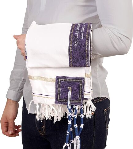 HalleluYAH Tallit شال صلاة من إسرائيل - اسم الرب مكتوب على 4 زوايا - XL 72x36 بوصة in Kuwait