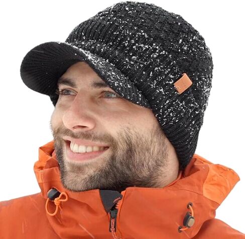 قبعة TOP-EX DryKnit™ مقاومة للماء بنسبة 80% من صوف ميرينو مع حافة - قبعة تزلج مبطنة بالصوف للطقس البارد والرؤوس الكبيرة in Saudi Arabia