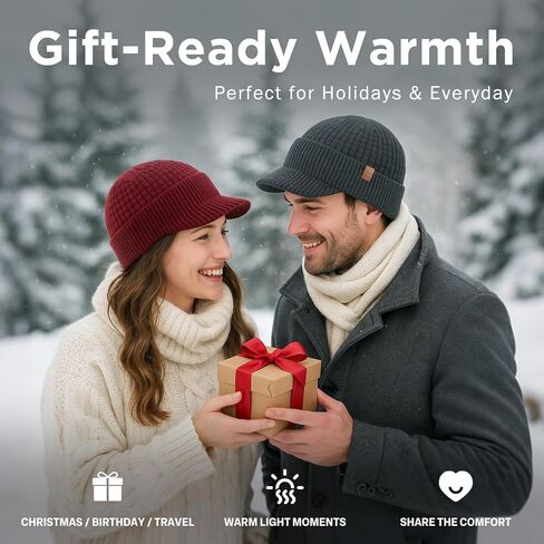قبعة TOP-EX DryKnit™ مقاومة للماء بنسبة 80% من صوف ميرينو مع حافة - قبعة تزلج مبطنة بالصوف للطقس البارد والرؤوس الكبيرة in Kuwait