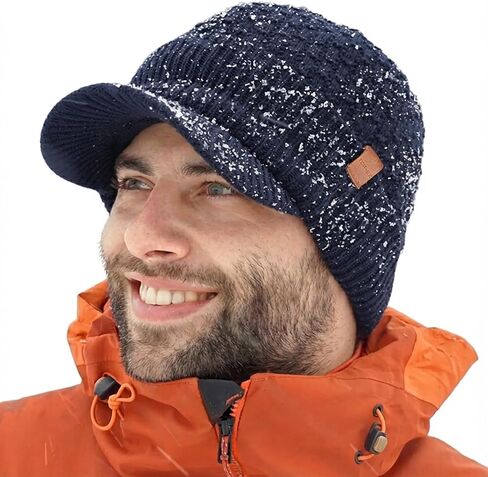 قبعة TOP-EX DryKnit™ مقاومة للماء بنسبة 80% من صوف ميرينو مع حافة - قبعة تزلج مبطنة بالصوف للطقس البارد والرؤوس الكبيرة in Kuwait
