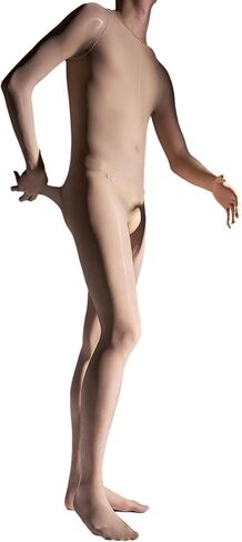 النساء الرجال النايلون لامعة Bodystocking عالية مرونة كامل الجسم جوارب طويلة الأكمام ارتداءها Catsuit in Kuwait