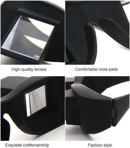 Creative High Definition Horizontal Crystal + Plastic Lie Down Glasses(Black) in Saudi Arabia
