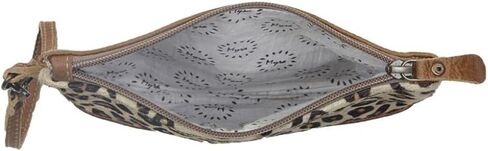 Myra Bag Pouch Delight Canvas And Cowhide Bag Upcycled Canvas, Leather & Cowhide S-2582 in Saudi Arabia