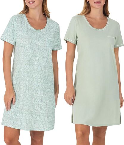 Carole Hochman Womens 2-Pack Sleep & Lounge Shirt - 100% Cotton Sleepwear & Loungewear - Soft & Breathable Nightgown Dress in Saudi Arabia
