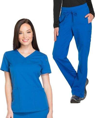 Dickies Women Scrub Set, Contemporary Fit, V-Neck Top DK730 and Mid Rise Straight Leg Drawstring Pant DK130 in Saudi Arabia