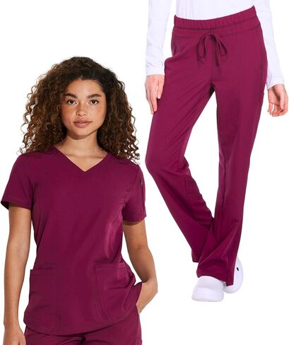 Dickies Women Scrub Set, Contemporary Fit, V-Neck Top DK730 and Mid Rise Straight Leg Drawstring Pant DK130 in Saudi Arabia