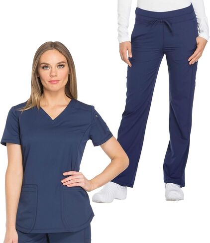 Dickies Women Scrub Set, Contemporary Fit, V-Neck Top DK730 and Mid Rise Straight Leg Drawstring Pant DK130 in Saudi Arabia