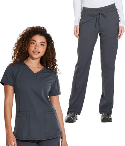Dickies Women Scrub Set, Contemporary Fit, V-Neck Top DK730 and Mid Rise Straight Leg Drawstring Pant DK130 in Saudi Arabia