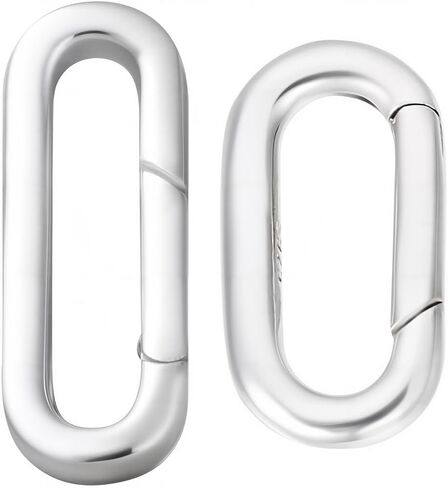 SUNNYCLUE 1 Box S925 Sterling Silver Oval Clasp Spring Gate Ring Large White Long Necklace Linking Snap Shortener Metal Enhancer Carabiner for Jewelry Making Diy Bracelet Handmade Findings Women Adult in Saudi Arabia