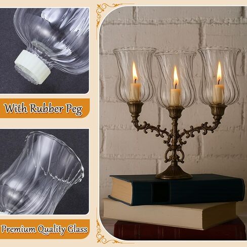 6 Pack 3.74" Tall Candle Holder Glass Votive Holders with Peg Silicone Bases Glass Candle Cups for Tealights, LED Candles Religious Ceremonies for Weddings Home Church Holiday Decorations in Saudi Arabia