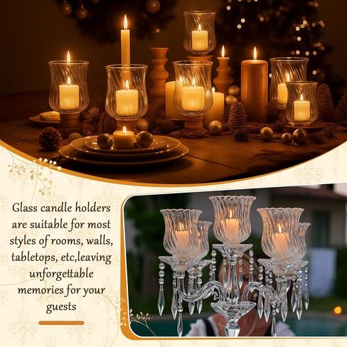 6 Pack 3.74" Tall Candle Holder Glass Votive Holders with Peg Silicone Bases Glass Candle Cups for Tealights, LED Candles Religious Ceremonies for Weddings Home Church Holiday Decorations in Saudi Arabia