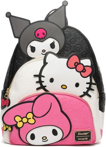 Loungefly Sanrio Kuromi, My Melody, and Hello Kitty Glow In The Dark Triple Pocket Womens Backpack in Saudi Arabia