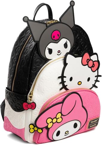 Loungefly Sanrio Kuromi, My Melody, and Hello Kitty Glow In The Dark Triple Pocket Womens Backpack in Saudi Arabia