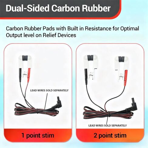 Ear Clip Electrode Double-Sided Rubber Head Comfortable, Compatible for Tens Unit & CES Stimulation, White + Black 4 Pieces in Kuwait